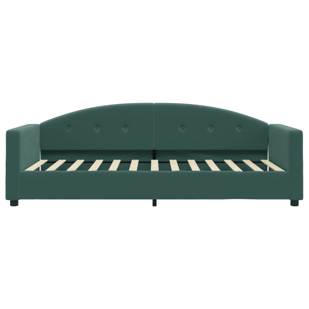 vidaXL Sofá cama sin colchón terciopelo verde oscuro 90x200cm