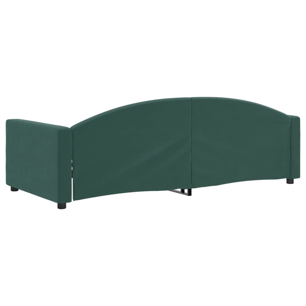 vidaXL Sofá cama sin colchón terciopelo verde oscuro 90x200cm