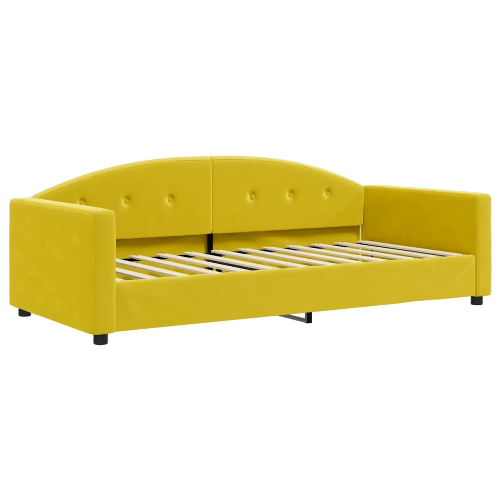 vidaXL Sofá cama sin colchón terciopelo amarillo 90x200 cm