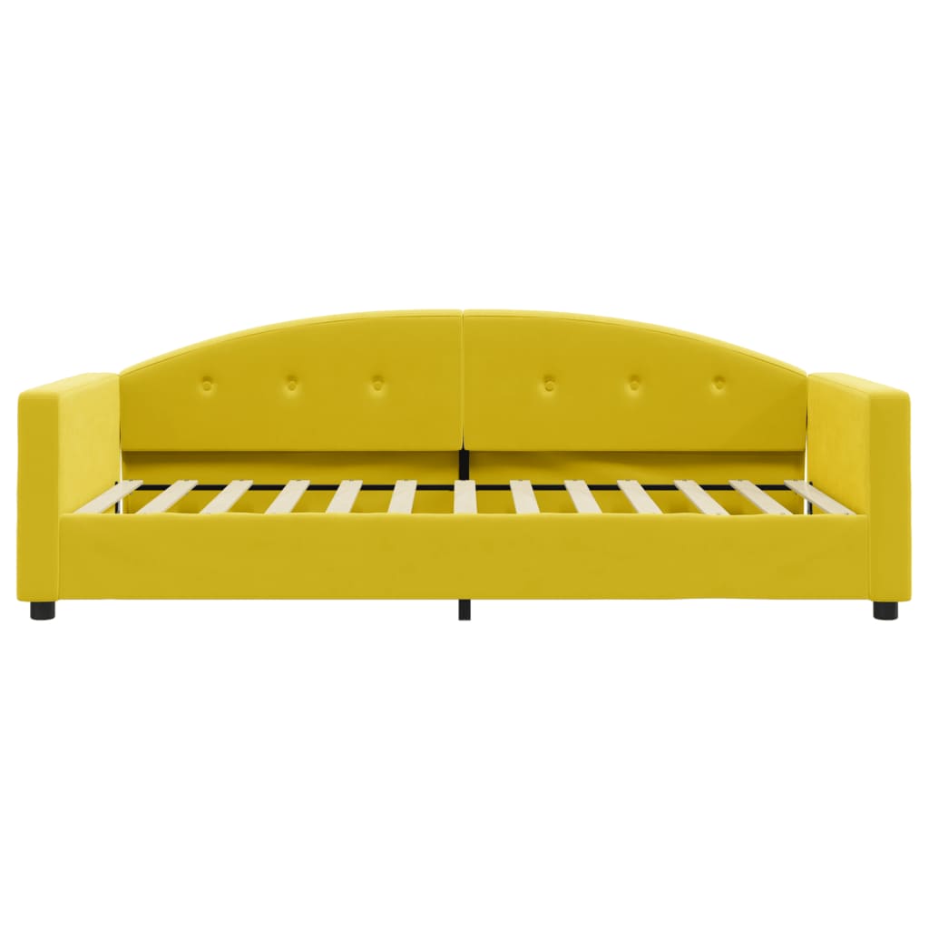 vidaXL Sofá cama sin colchón terciopelo amarillo 90x200 cm