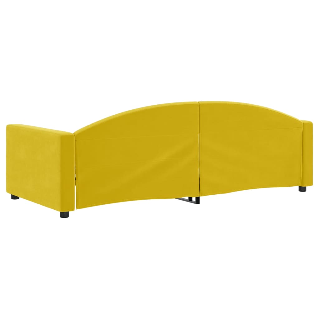 vidaXL Sofá cama sin colchón terciopelo amarillo 90x200 cm