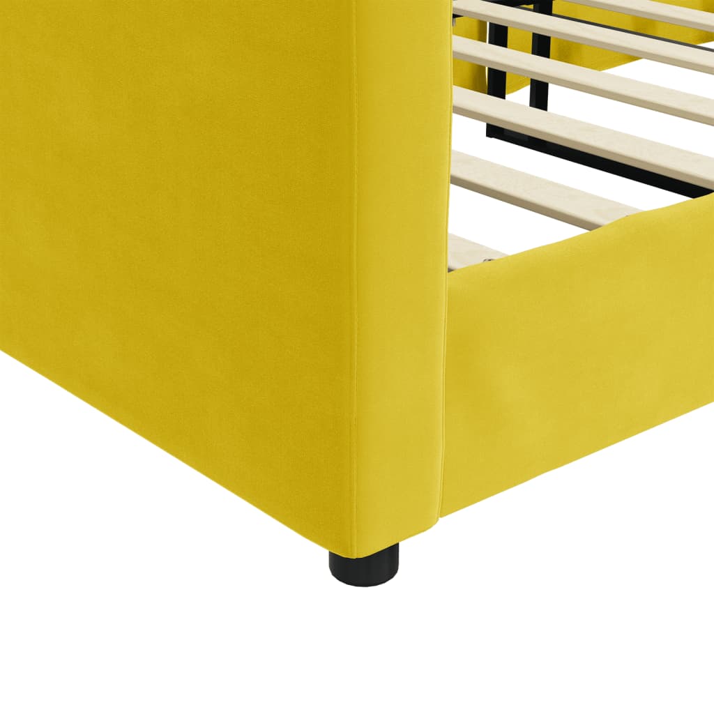 vidaXL Sofá cama sin colchón terciopelo amarillo 90x200 cm