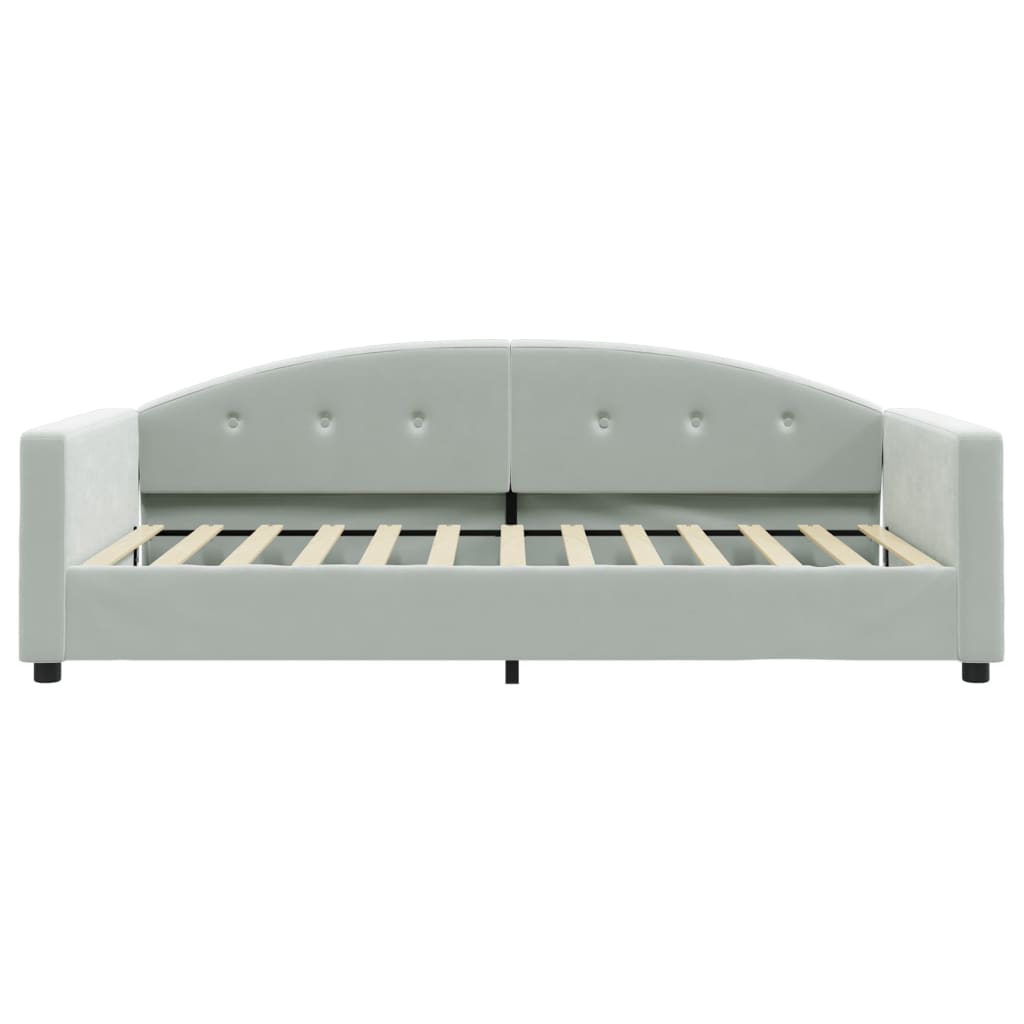 vidaXL Sofá cama sin colchón terciopelo gris claro 100x200 cm