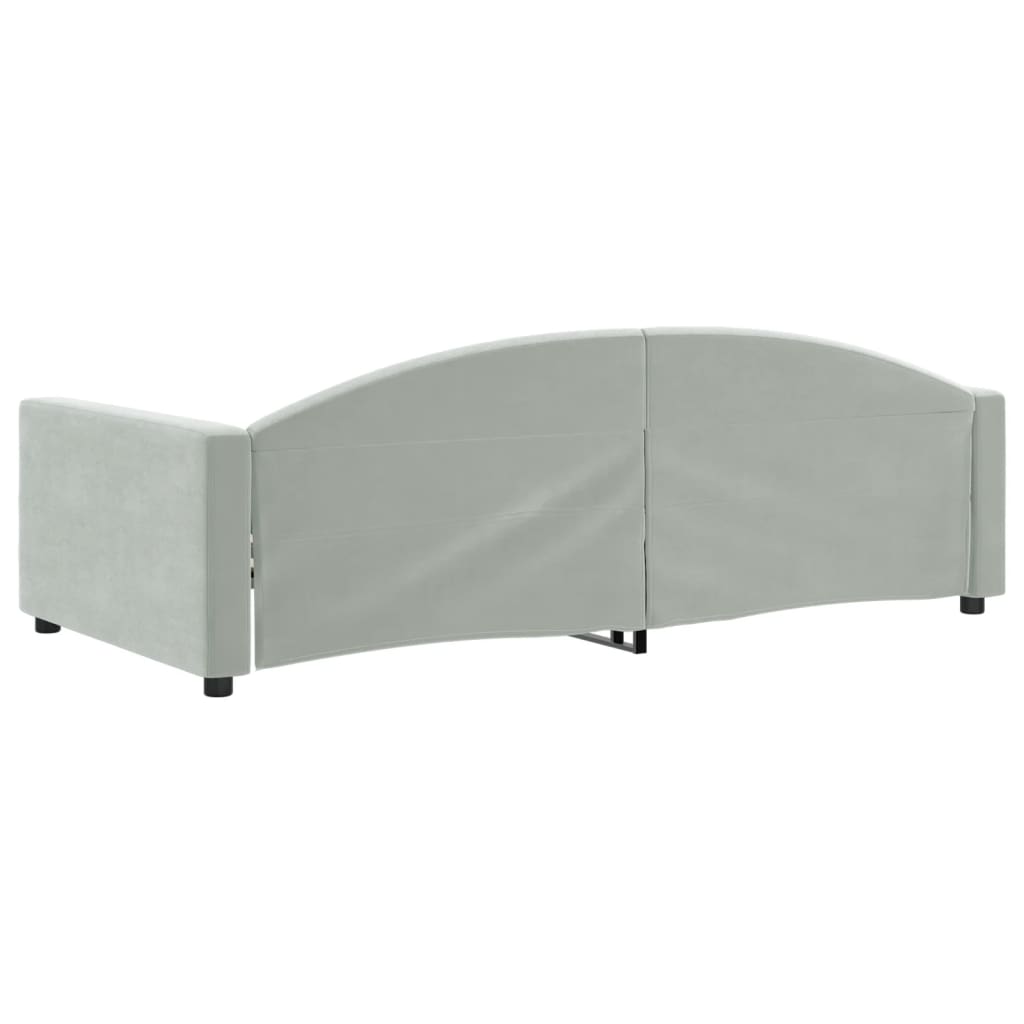 vidaXL Sofá cama sin colchón terciopelo gris claro 100x200 cm