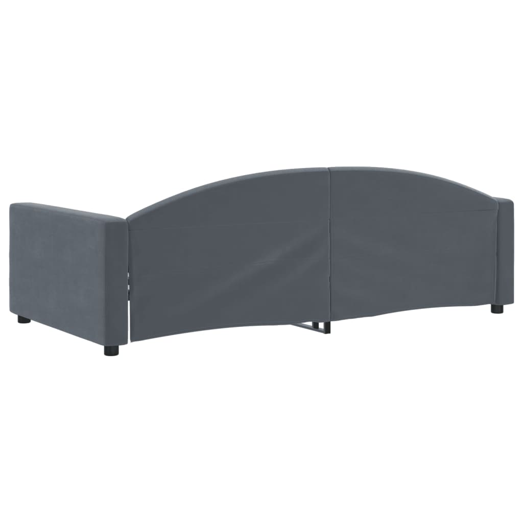 vidaXL Sofá cama sin colchón terciopelo gris oscuro 100x200 cm