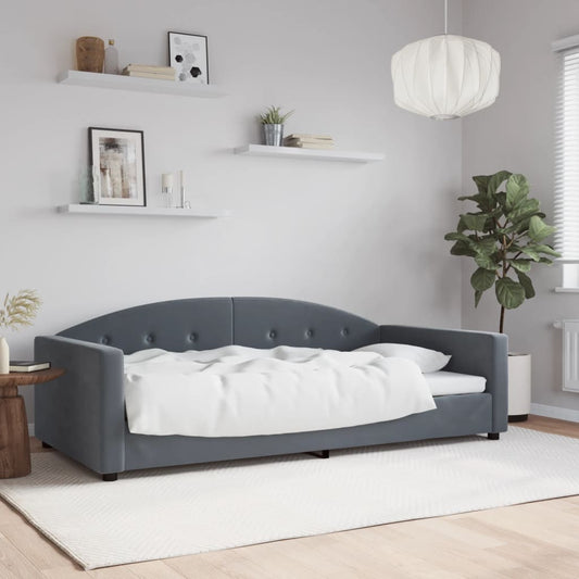 vidaXL Sofá cama sin colchón terciopelo gris oscuro 100x200 cm