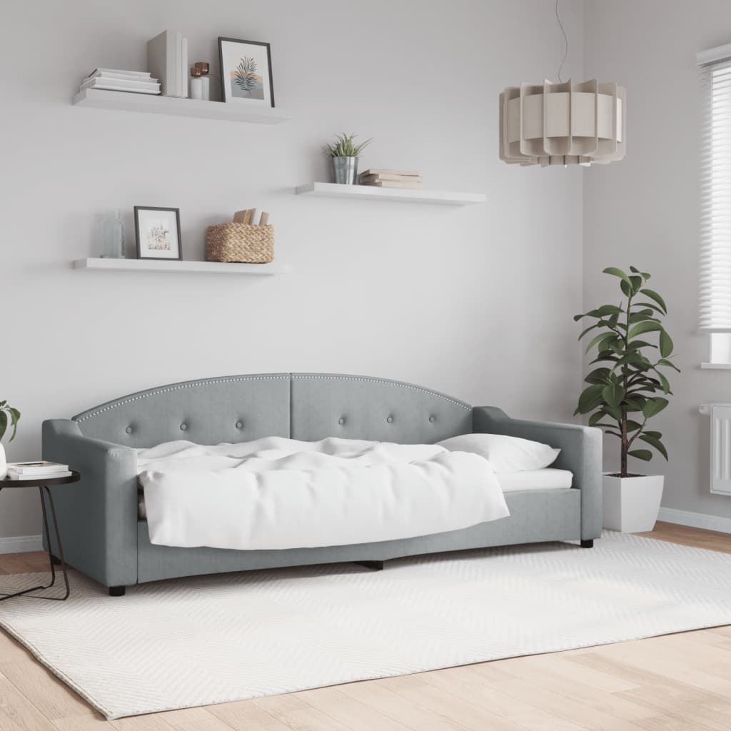 vidaXL Sofá cama sin colchón tela gris claro 80x200 cm