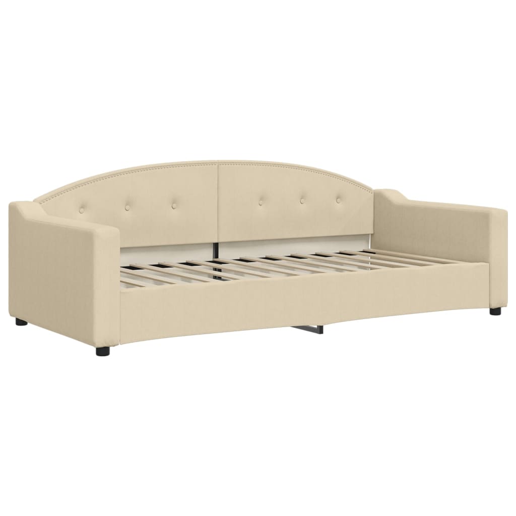 vidaXL Sofá cama sin colchón tela crema 90x200 cm