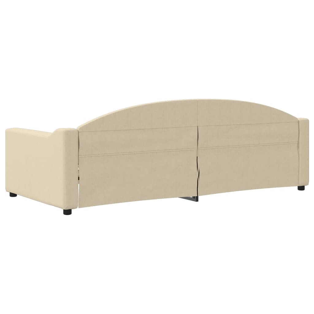 vidaXL Sofá cama sin colchón tela crema 90x200 cm