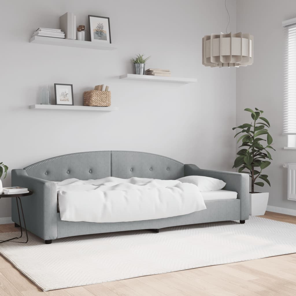 vidaXL Sofá cama sin colchón tela gris claro 100x200 cm