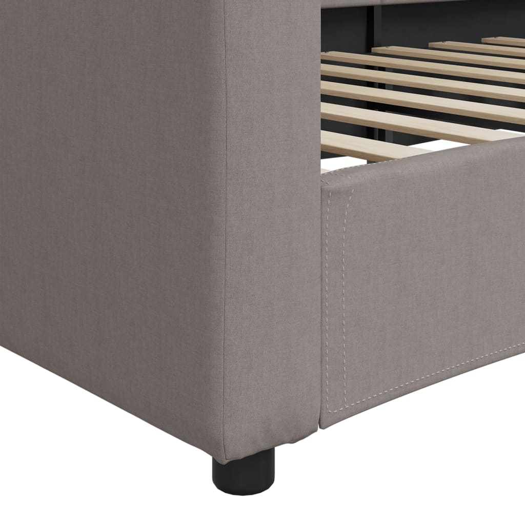 vidaXL Sofá cama sin colchón tela gris taupe 100x200 cm