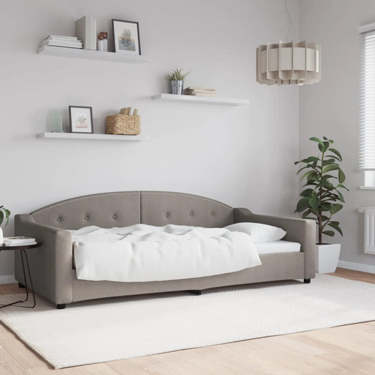 vidaXL Sofá cama sin colchón tela gris taupe 100x200 cm