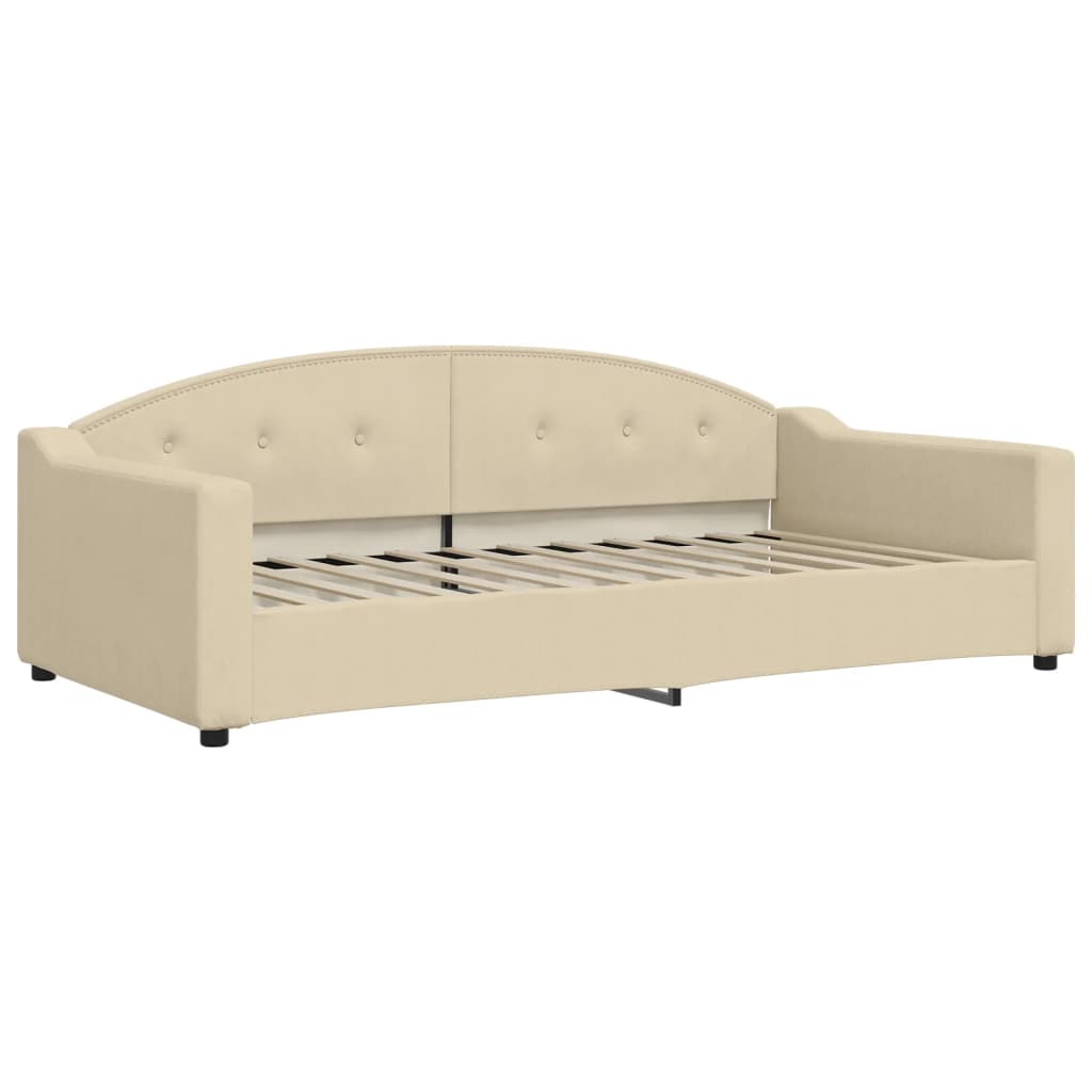 vidaXL Sofá cama sin colchón tela crema 100x200 cm