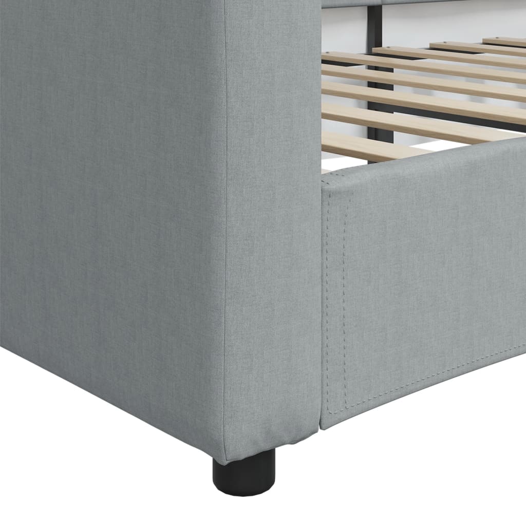 vidaXL Sofá cama sin colchón tela gris claro 90x190 cm