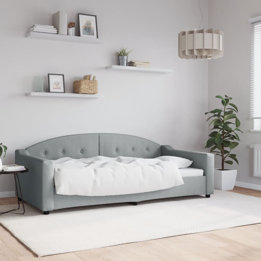 vidaXL Sofá cama sin colchón tela gris claro 90x190 cm