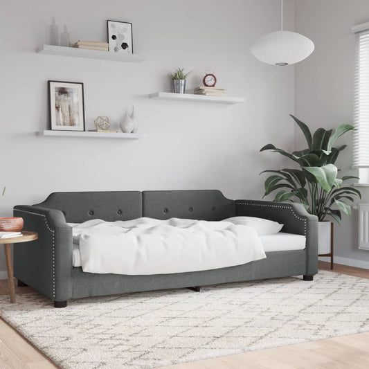 vidaXL Sofá cama sin colchón tela gris oscuro 80x200 cm