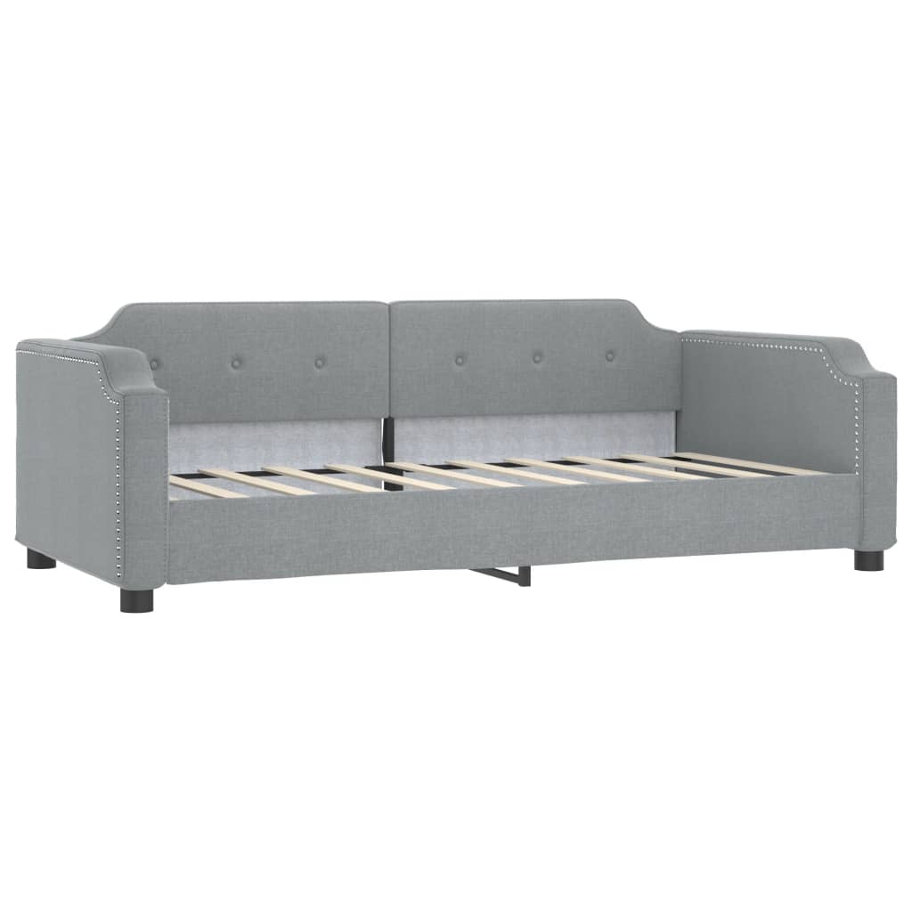 vidaXL Sofá cama sin colchón tela gris claro 90x200 cm