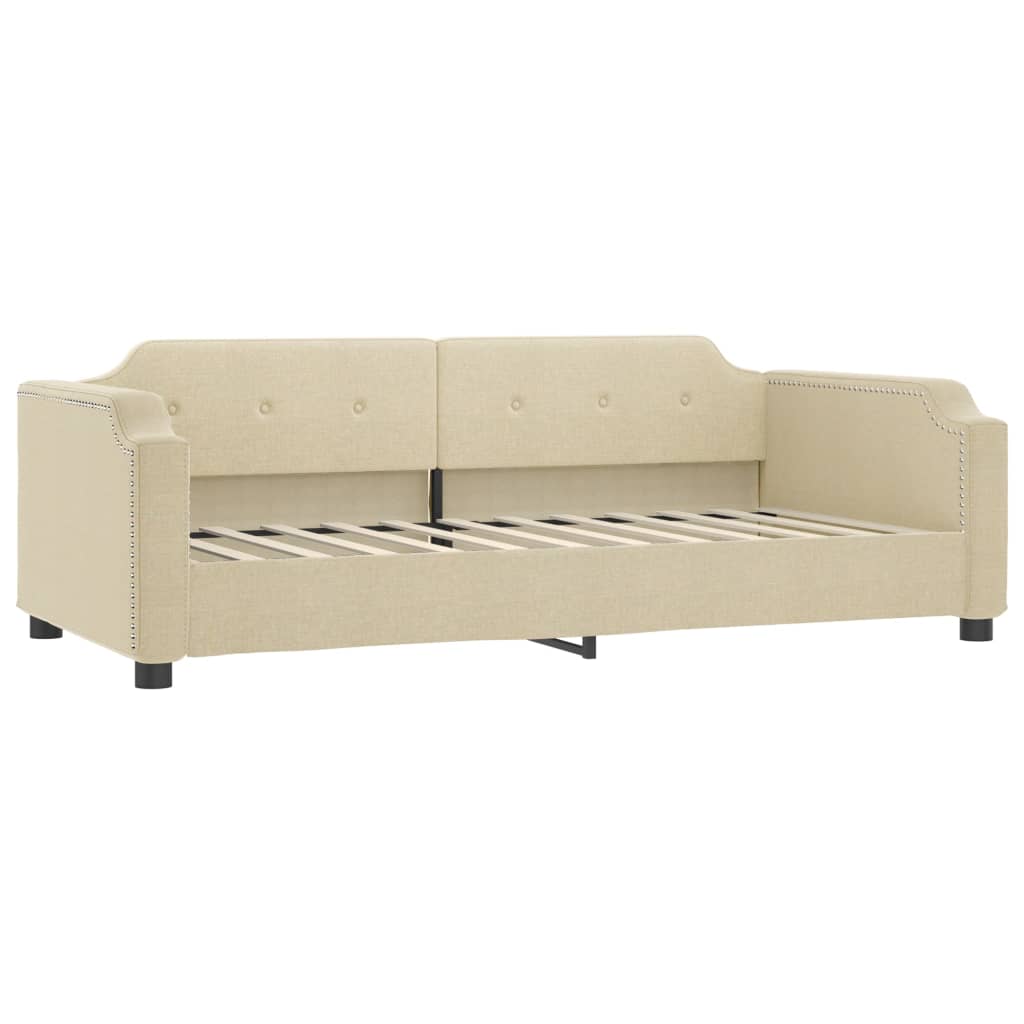 vidaXL Sofá cama sin colchón tela crema 90x200 cm