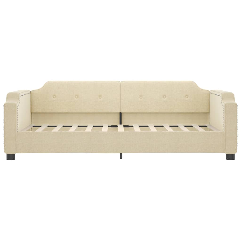 vidaXL Sofá cama sin colchón tela crema 90x200 cm