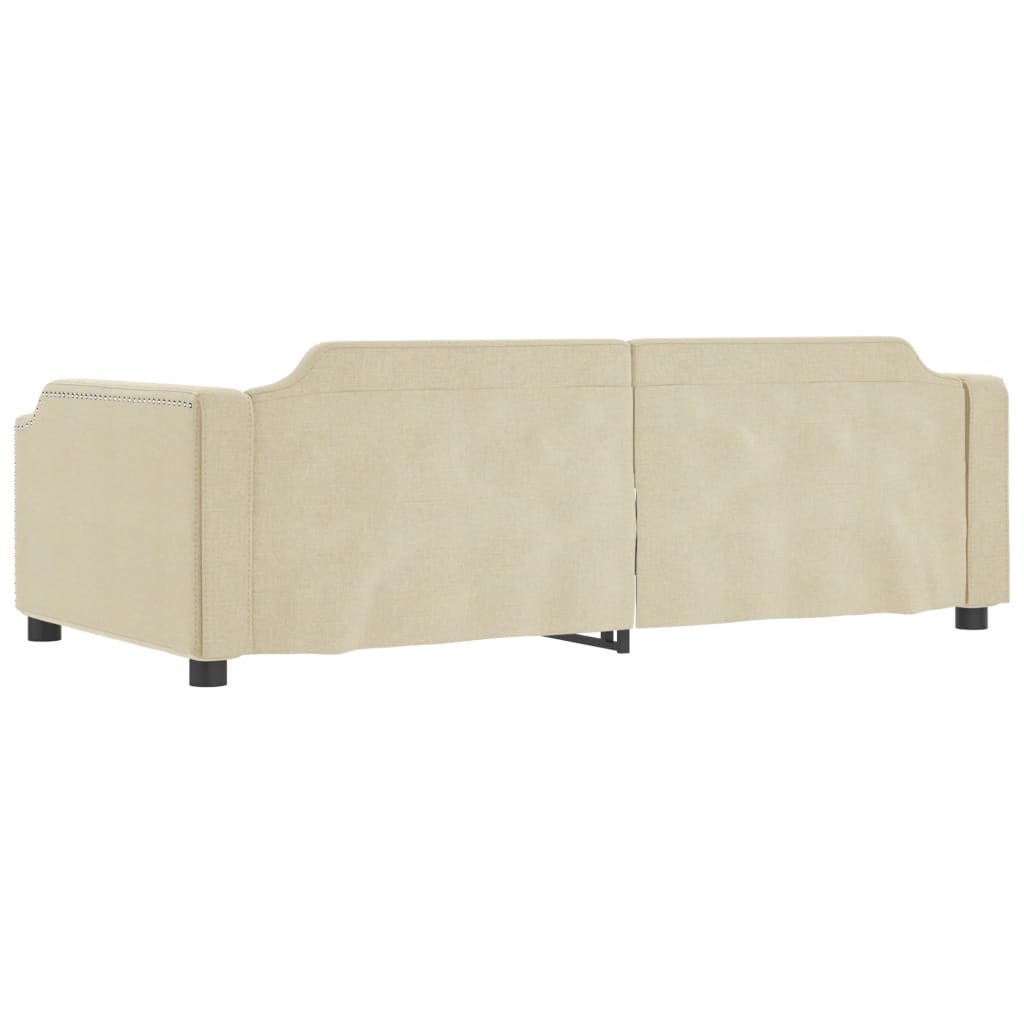 vidaXL Sofá cama sin colchón tela crema 90x200 cm