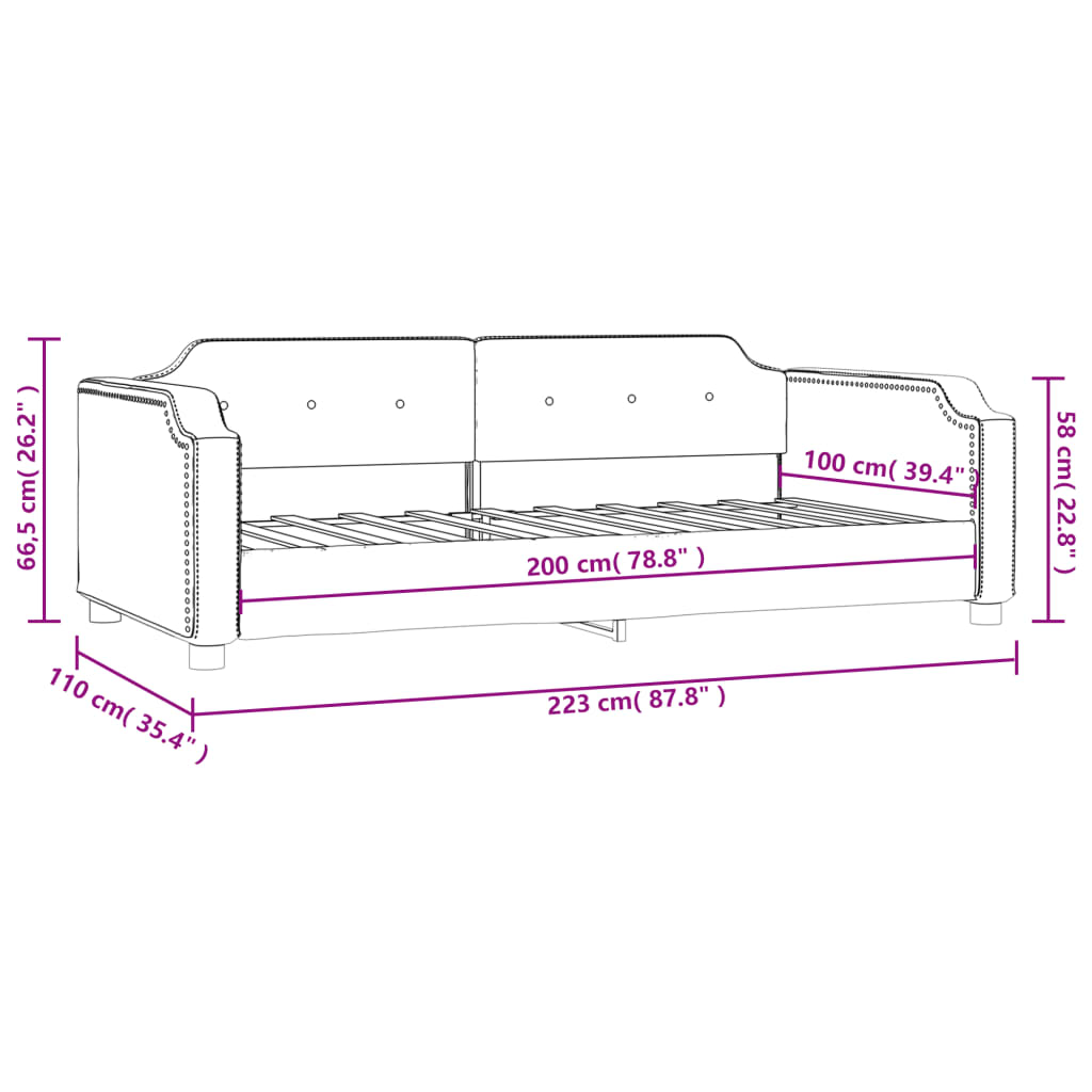 vidaXL Sofá cama sin colchón tela gris taupe 100x200 cm