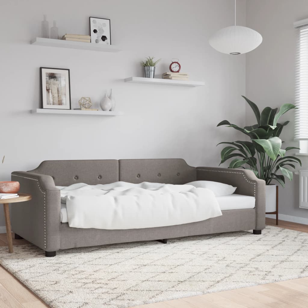 vidaXL Sofá cama sin colchón tela gris taupe 100x200 cm