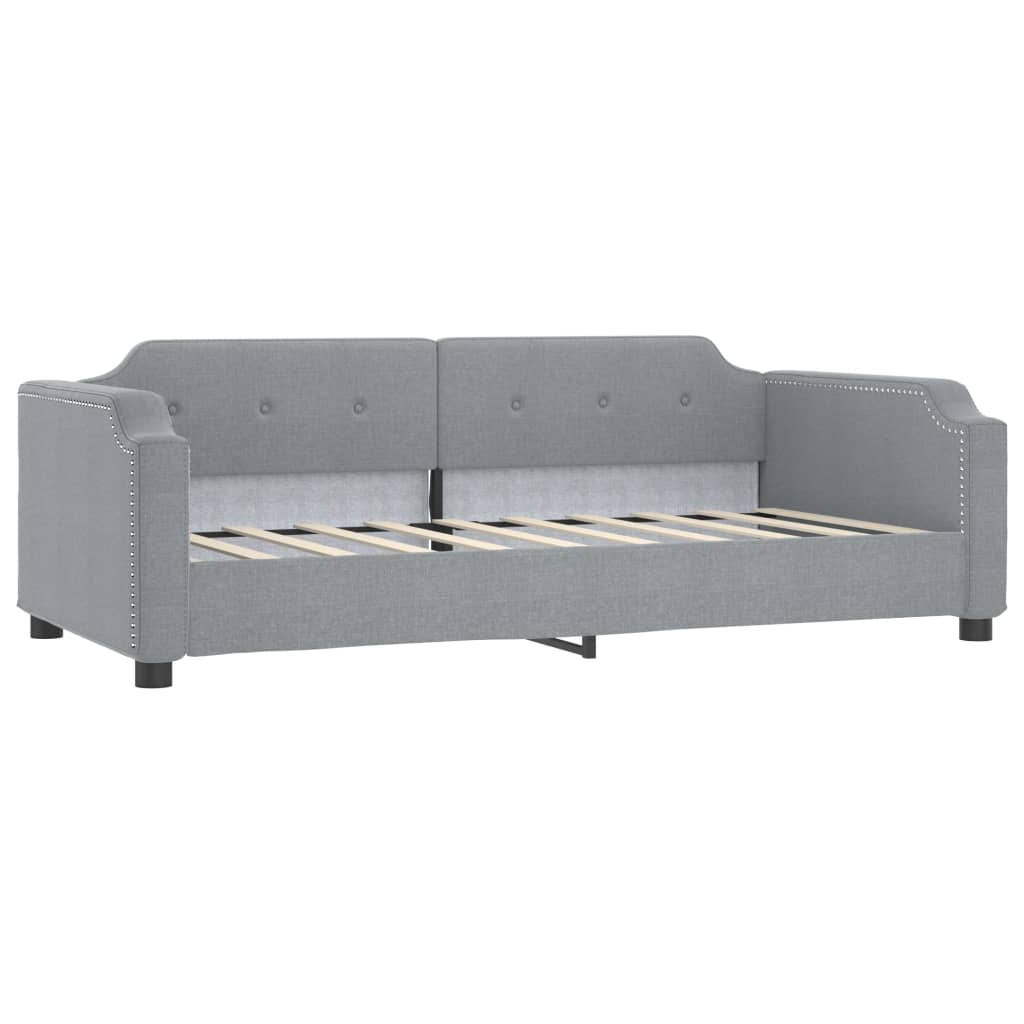 vidaXL Sofá cama sin colchón tela gris claro 90x190 cm