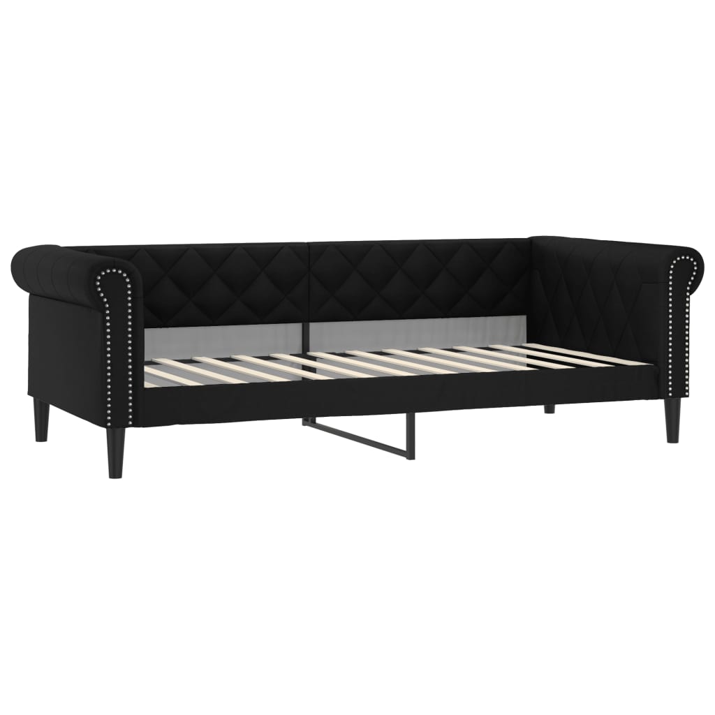 vidaXL Sofá cama sin colchón cuero sintético negro 80x200 cm