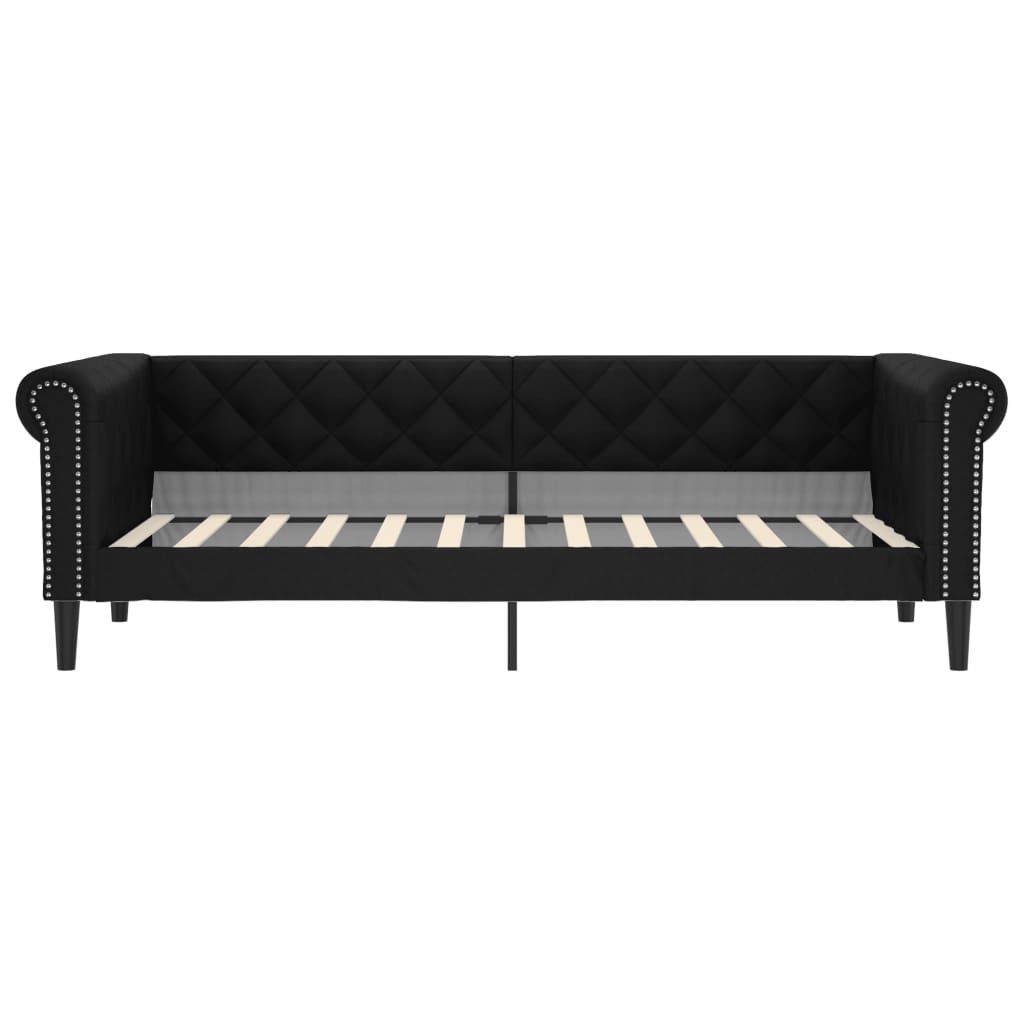 vidaXL Sofá cama sin colchón cuero sintético negro 80x200 cm