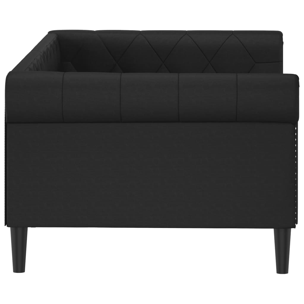 vidaXL Sofá cama sin colchón cuero sintético negro 80x200 cm