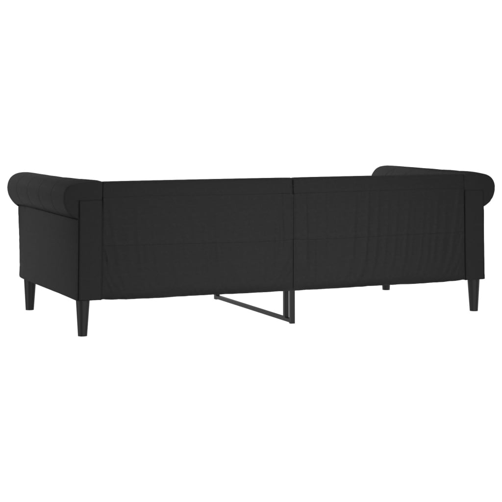 vidaXL Sofá cama sin colchón cuero sintético negro 80x200 cm