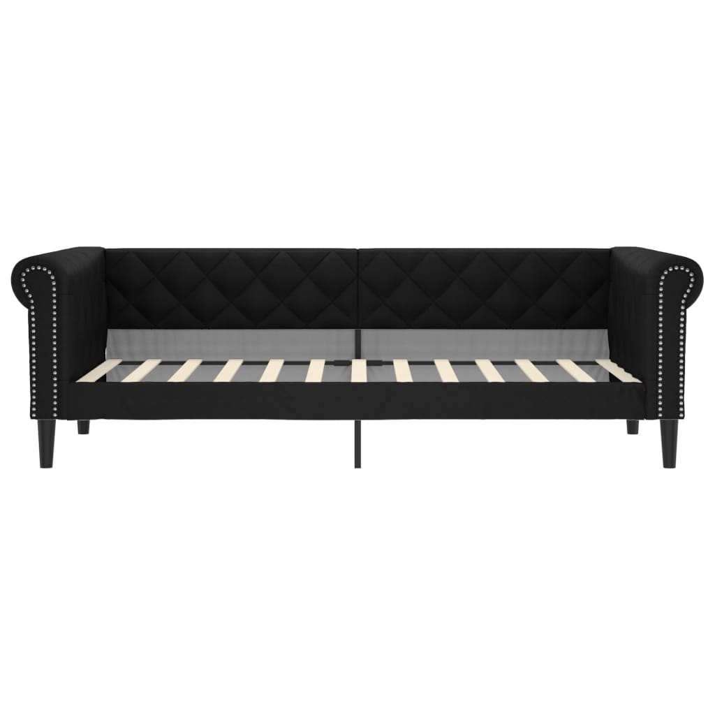 vidaXL Sofá cama sin colchón cuero sintético negro 100x200 cm