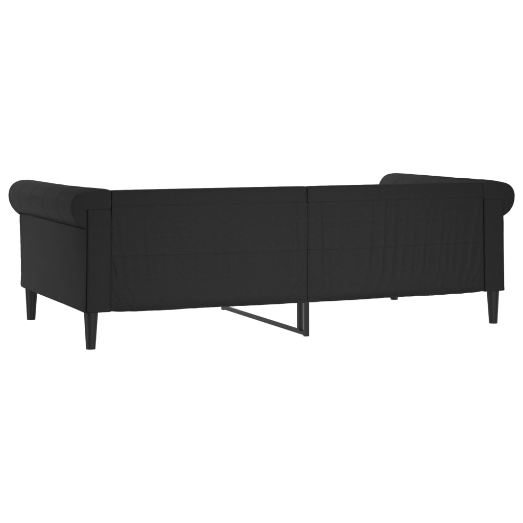 vidaXL Sofá cama sin colchón cuero sintético negro 100x200 cm