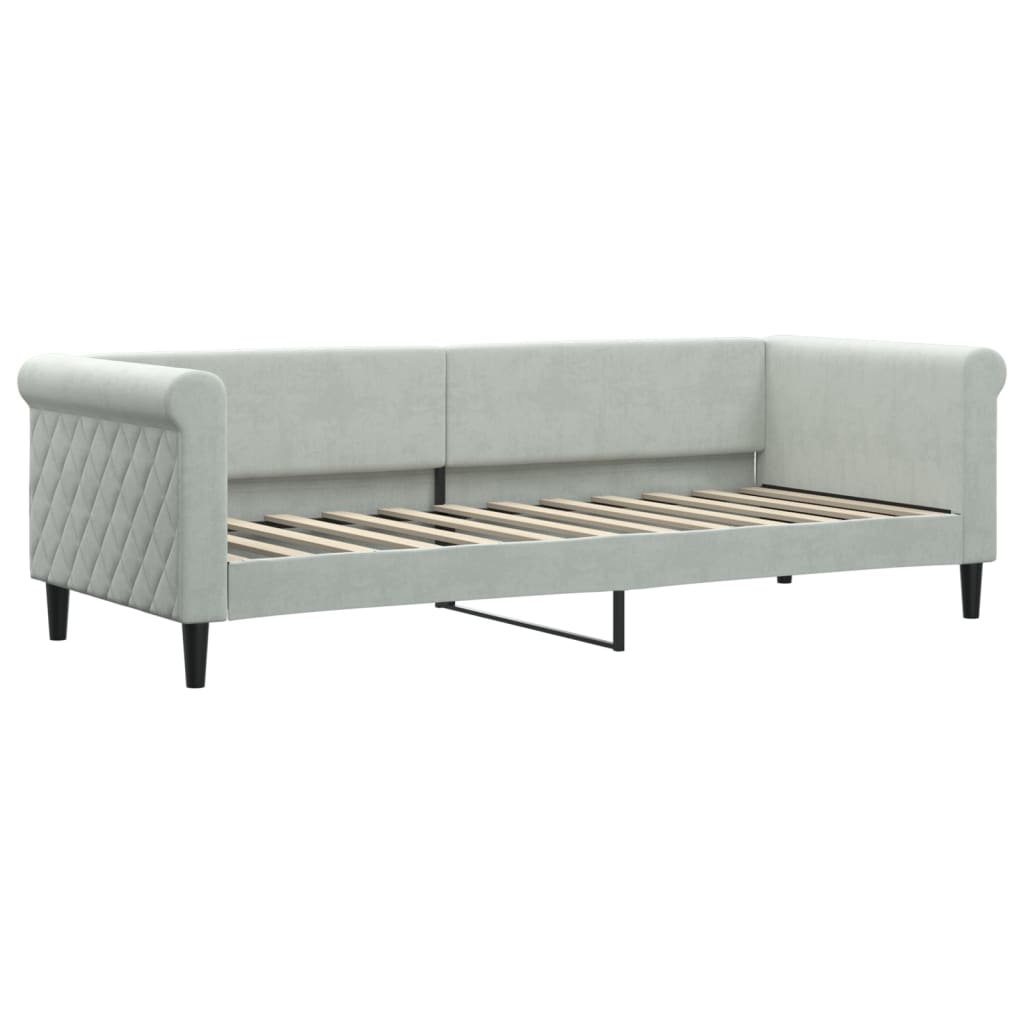 vidaXL Sofá cama sin colchón terciopelo gris claro 80x200 cm