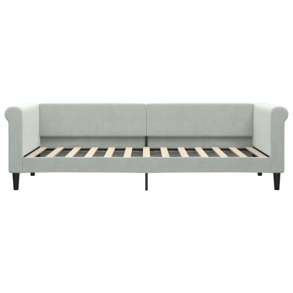 vidaXL Sofá cama sin colchón terciopelo gris claro 80x200 cm