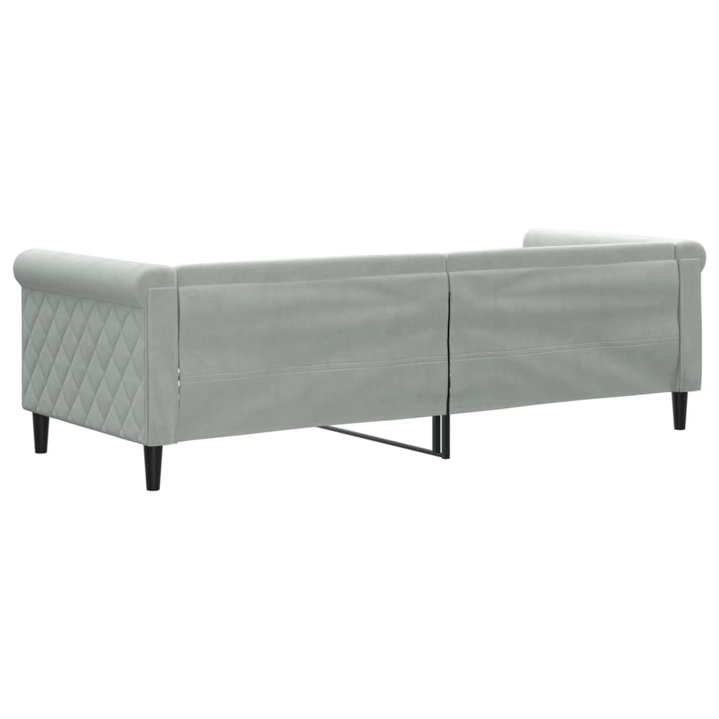 vidaXL Sofá cama sin colchón terciopelo gris claro 80x200 cm