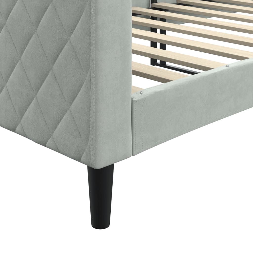 vidaXL Sofá cama sin colchón terciopelo gris claro 80x200 cm