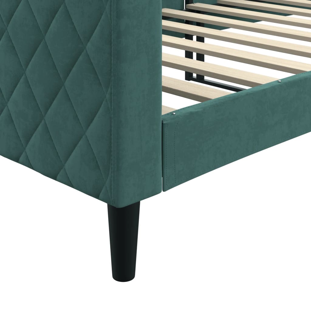 vidaXL Sofá cama sin colchón terciopelo verde oscuro 80x200 cm