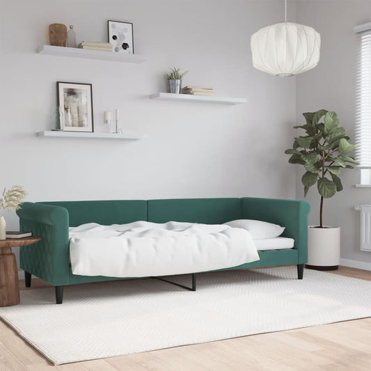 vidaXL Sofá cama sin colchón terciopelo verde oscuro 80x200 cm