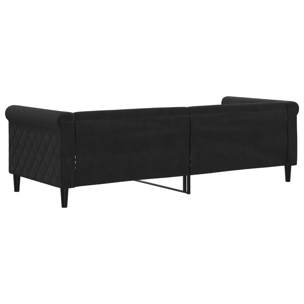 vidaXL Sofá cama sin colchón terciopelo negro 80x200 cm