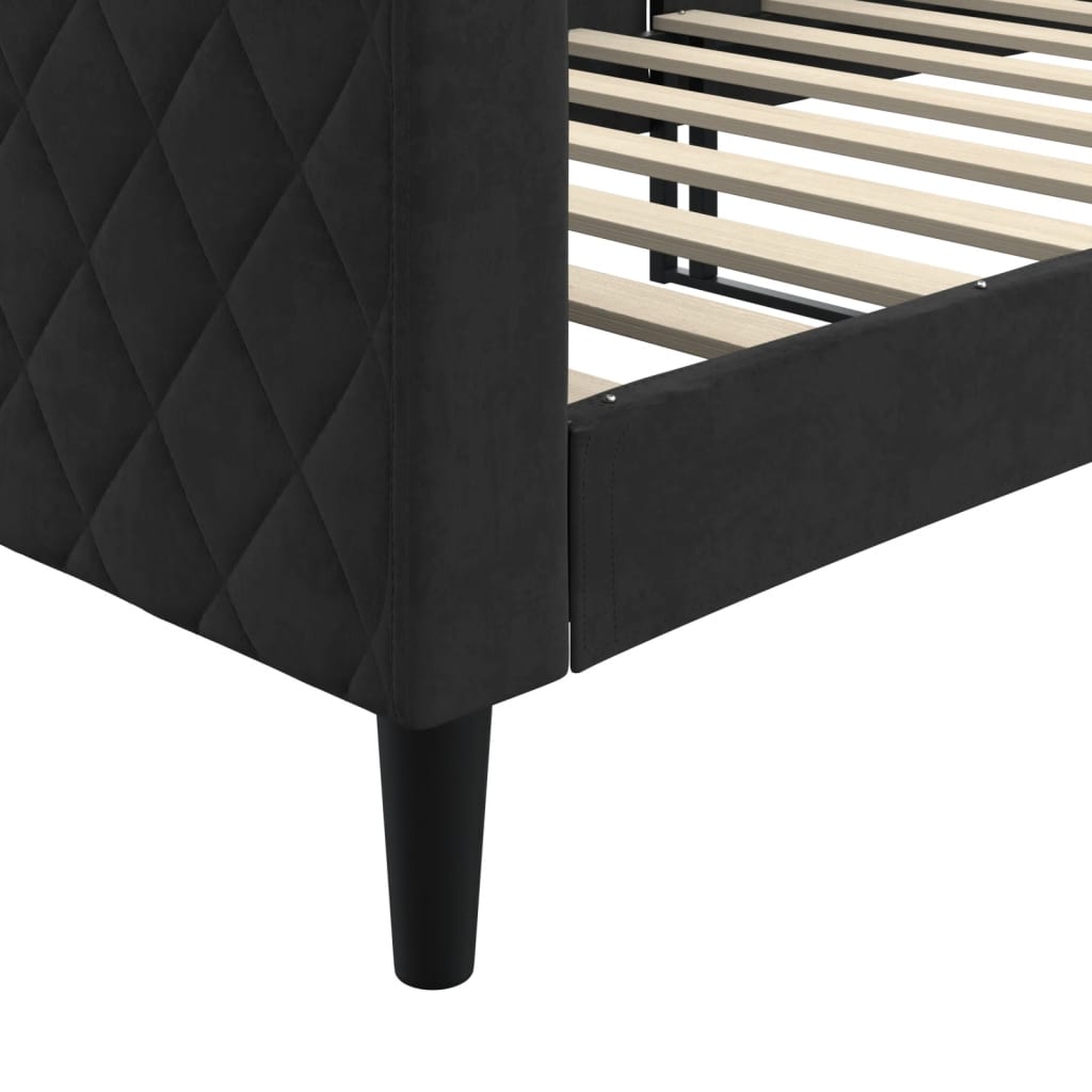 vidaXL Sofá cama sin colchón terciopelo negro 80x200 cm