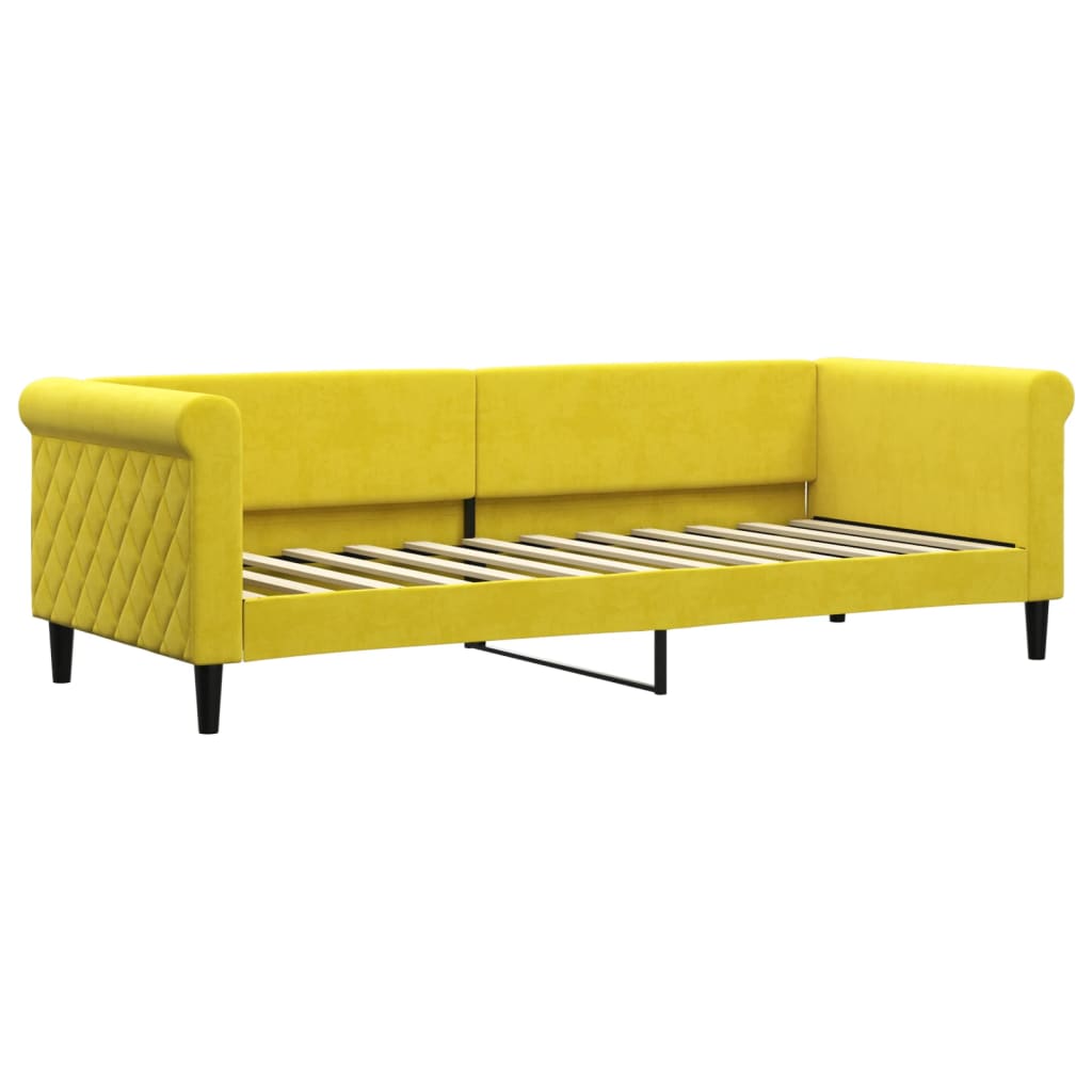 vidaXL Sofá cama sin colchón terciopelo amarillo 80x200 cm