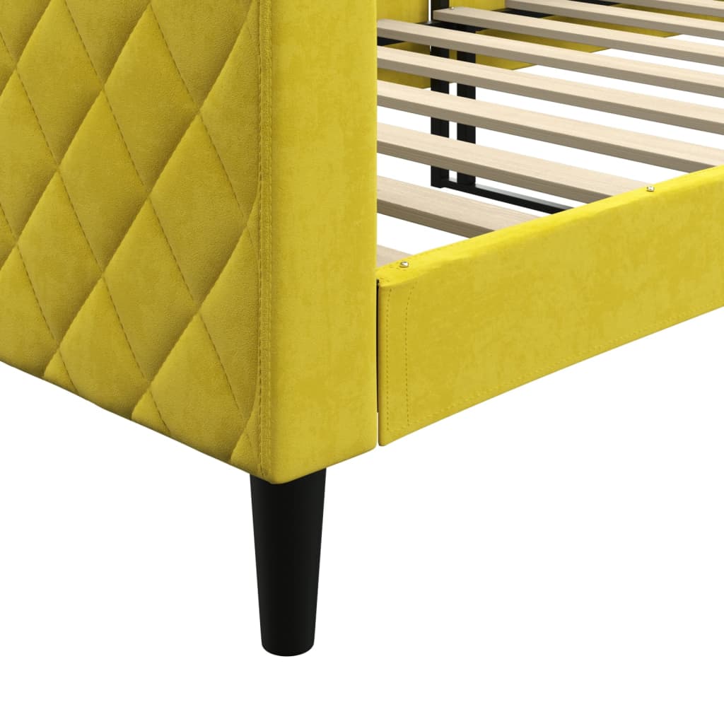 vidaXL Sofá cama sin colchón terciopelo amarillo 80x200 cm