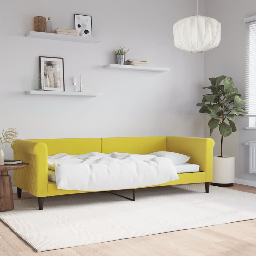 vidaXL Sofá cama sin colchón terciopelo amarillo 80x200 cm