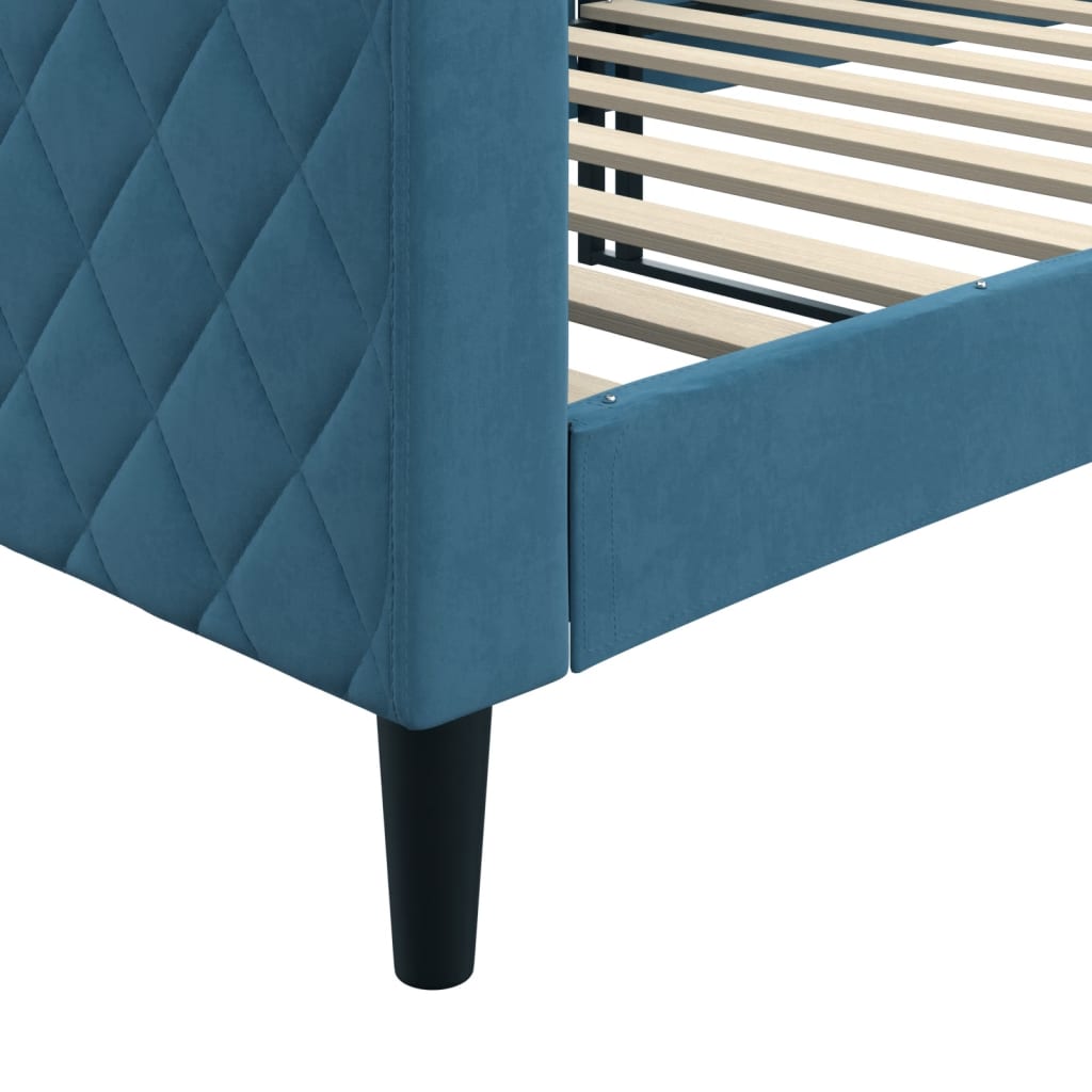 vidaXL Sofá cama sin colchón terciopelo azul 90x200 cm