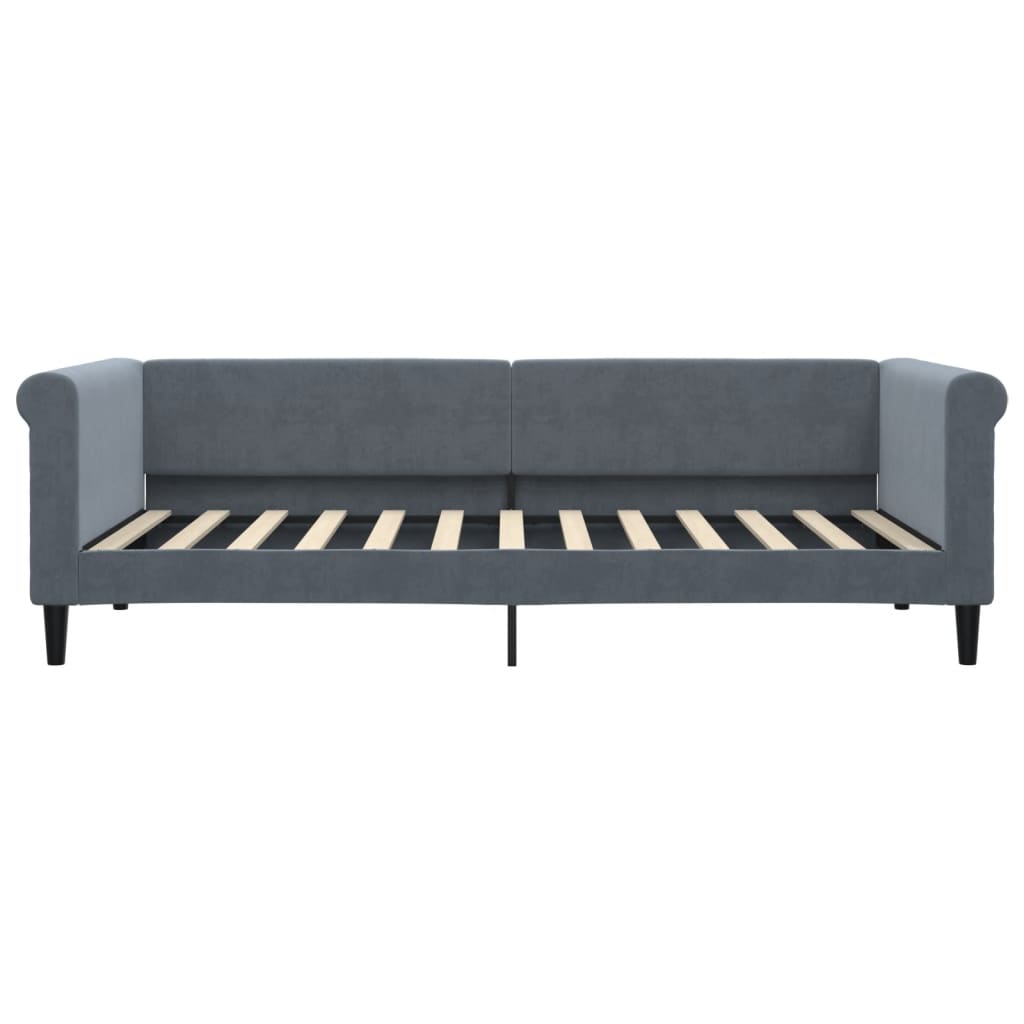 vidaXL Sofá cama sin colchón terciopelo gris oscuro 90x200 cm