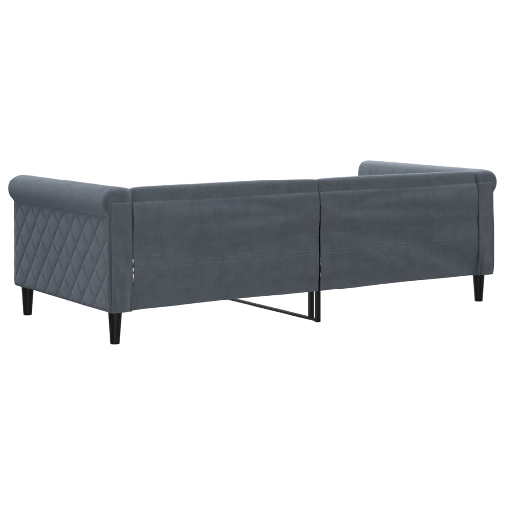 vidaXL Sofá cama sin colchón terciopelo gris oscuro 90x200 cm