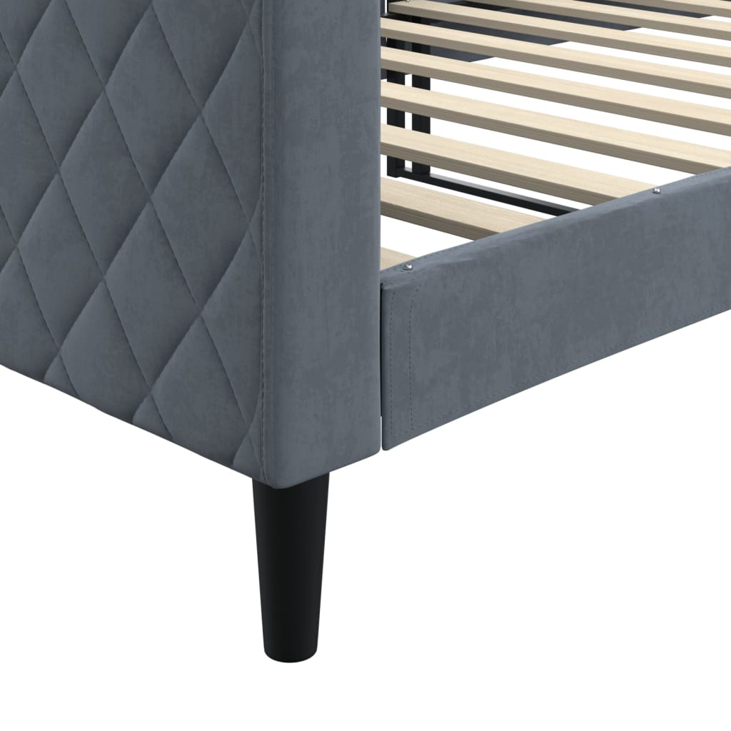 vidaXL Sofá cama sin colchón terciopelo gris oscuro 90x200 cm