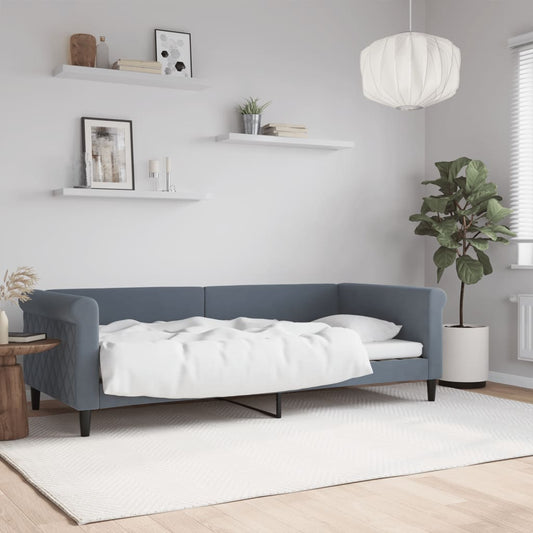 vidaXL Sofá cama sin colchón terciopelo gris oscuro 90x200 cm