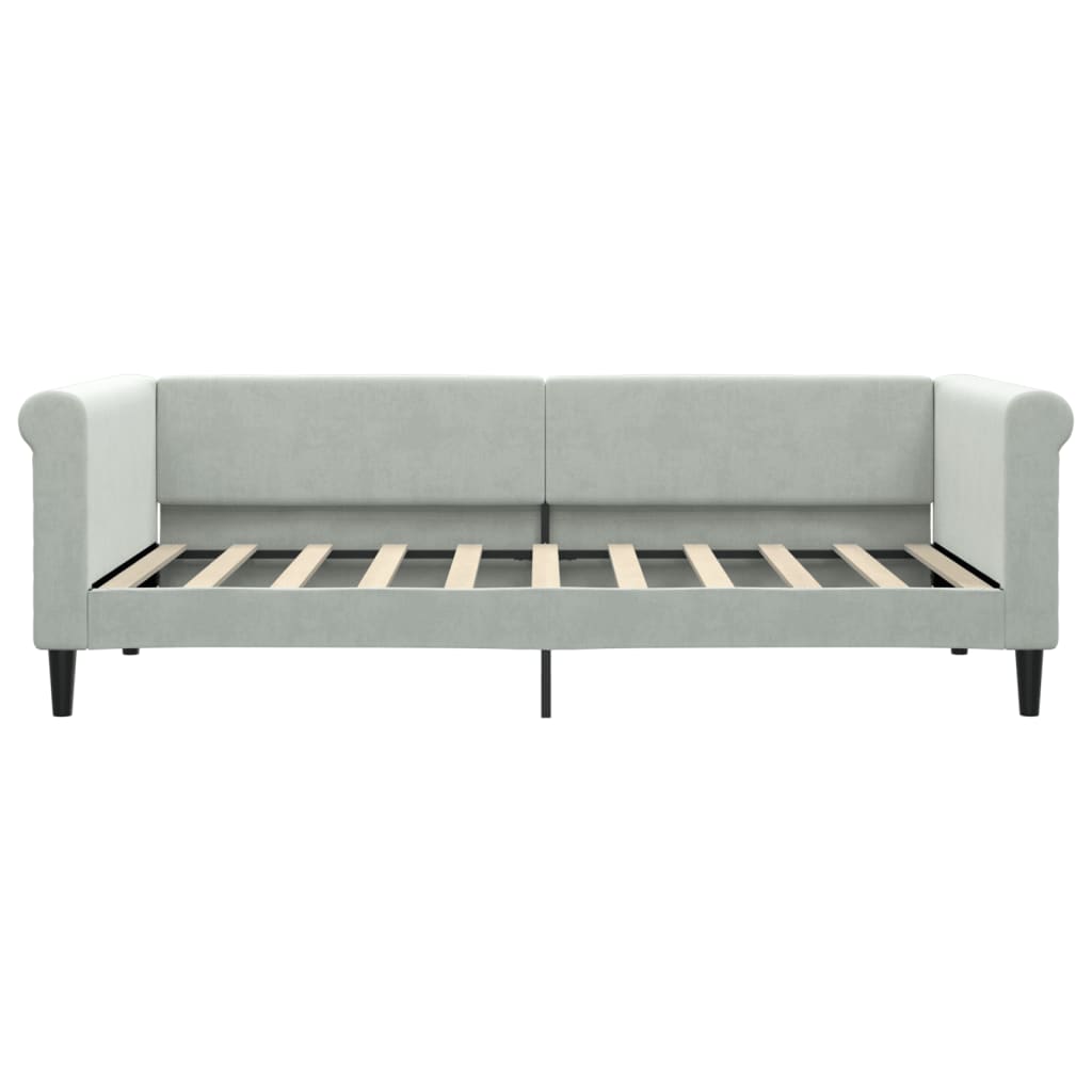 vidaXL Sofá cama sin colchón terciopelo gris claro 90x190 cm